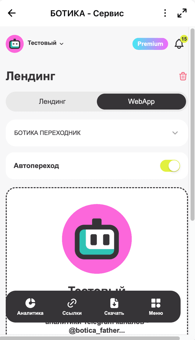 Информация о WebApp (МАХ)